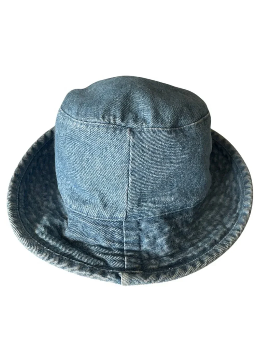 Vintage 90s Denim Bucket Hat w/ Blue Daisy Flower Accent, 100% Cotton - Picture 4 of 10